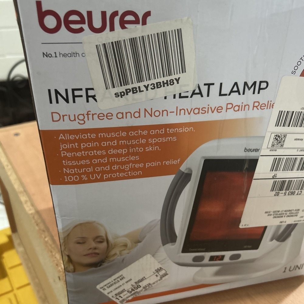 Beurer IL50 Infrared Heat Lamp Heated Red Light Therapy Lamp Body, Face Open Box